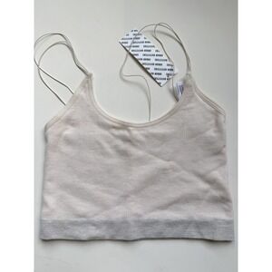 NWT Urban Outfitters Thermal Knit Crop Tank Strappy Blush Pink Women's Sz Small